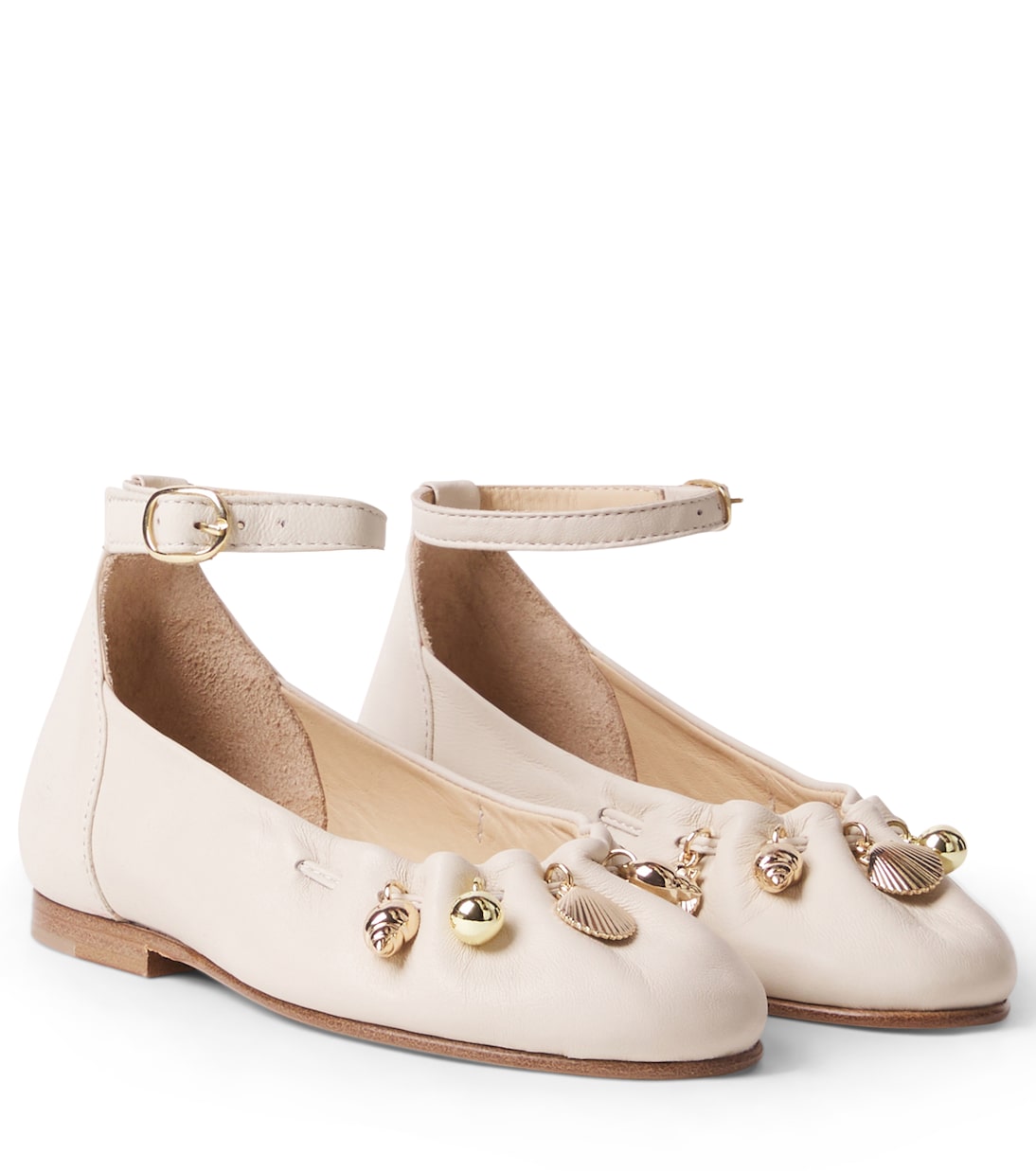 Verzierte Ballerinas aus Leder | Chloé Kids
