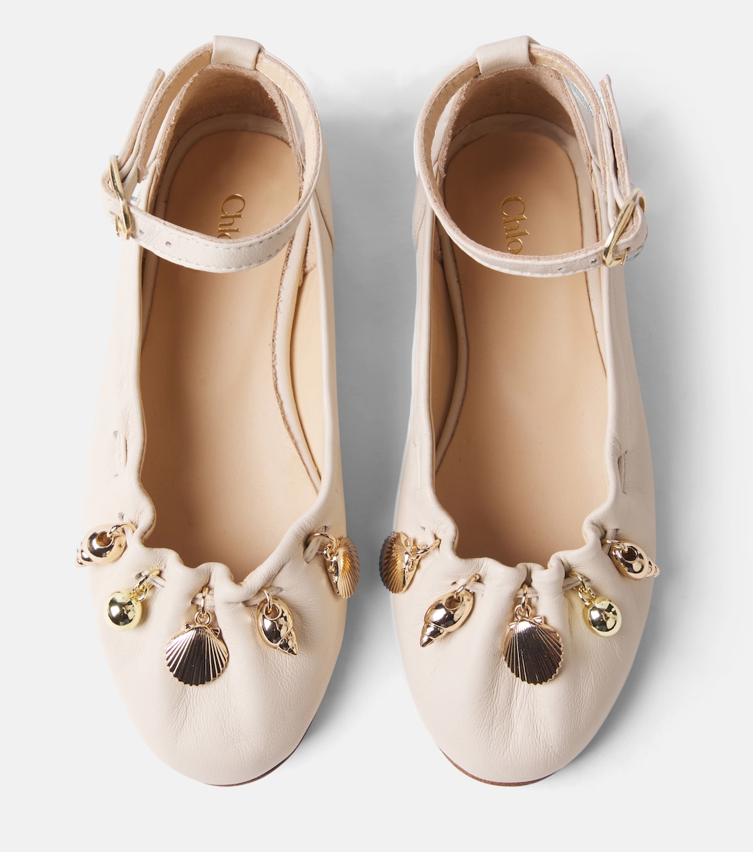 Verzierte Ballerinas aus Leder | Chloé Kids