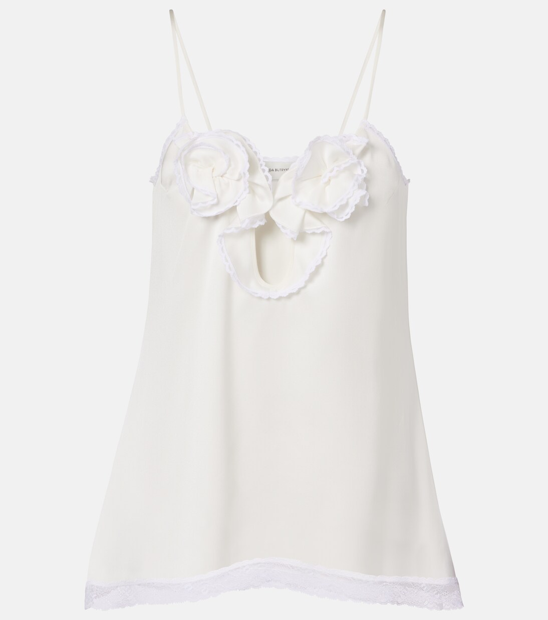 Floral-appliqué lace-trimmed silk satin camisole | Magda Butrym