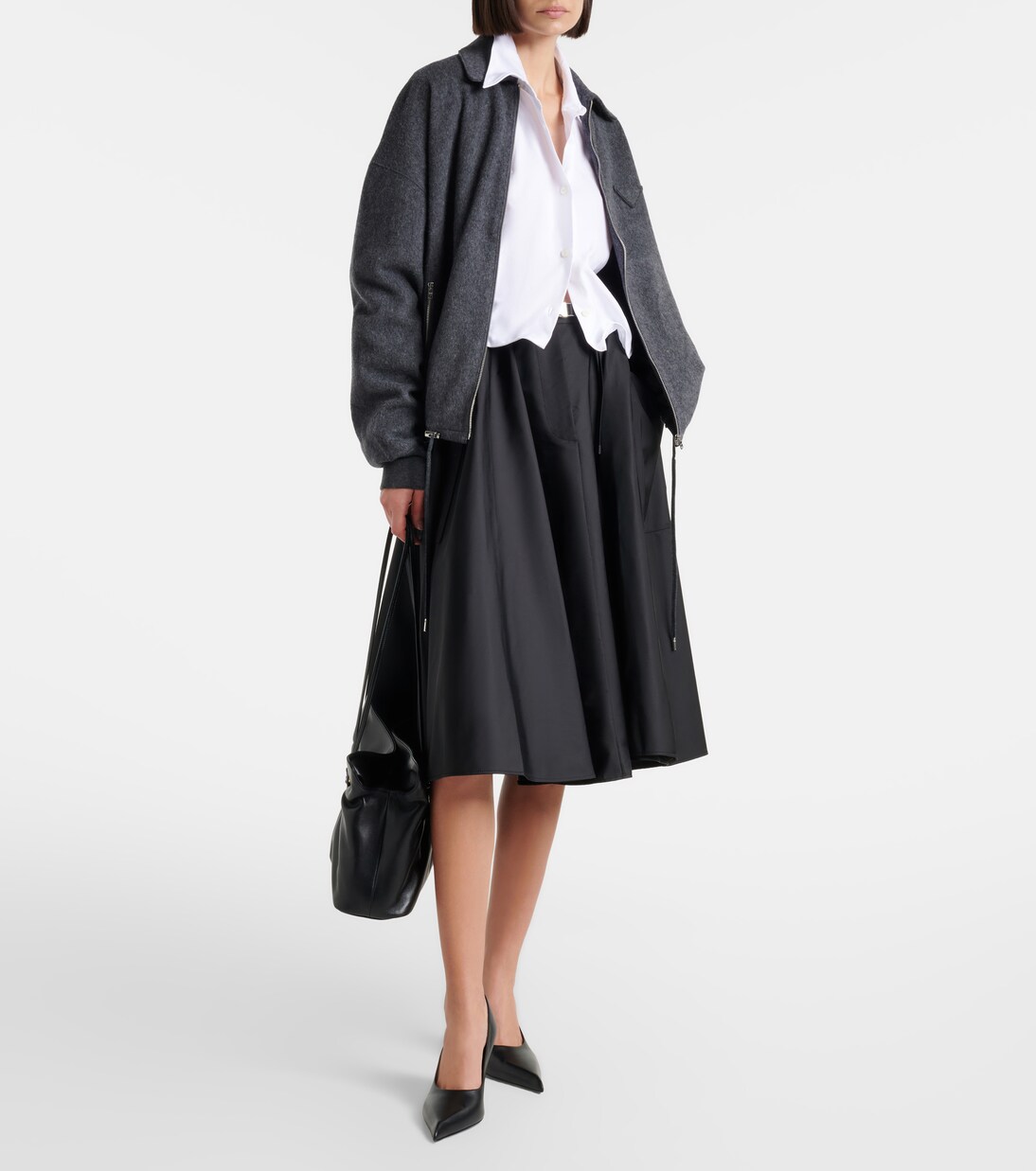 Re-Nylon belted midi skirt | Prada