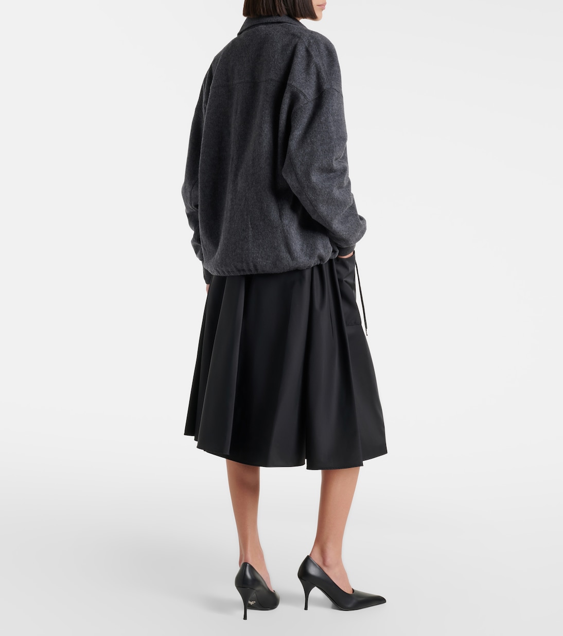 Re-Nylon belted midi skirt | Prada