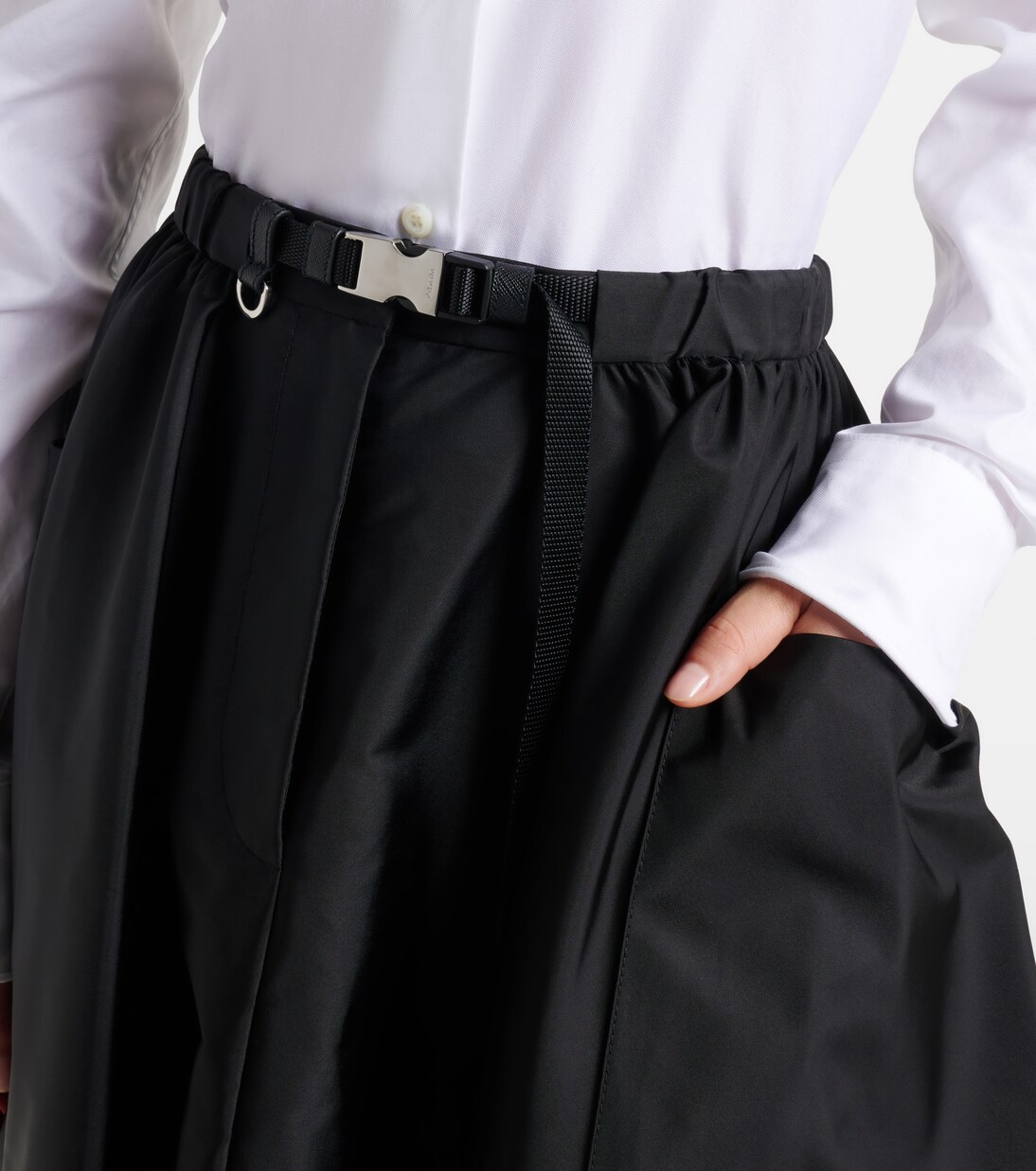 Re-Nylon belted midi skirt | Prada