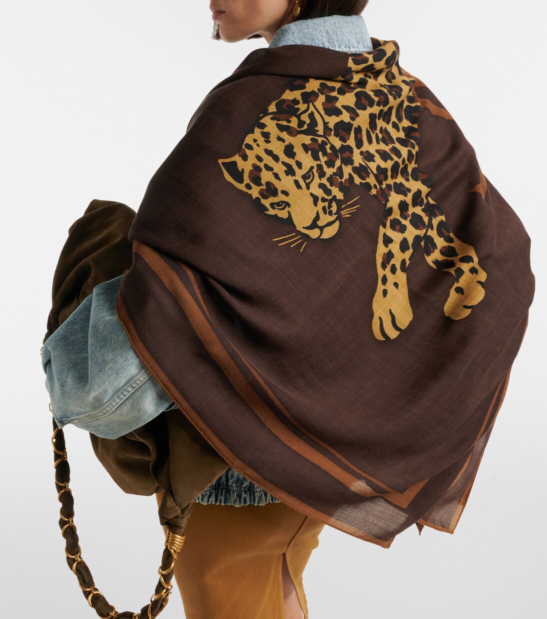 Cassandre printed wool twill scarf | Saint Laurent