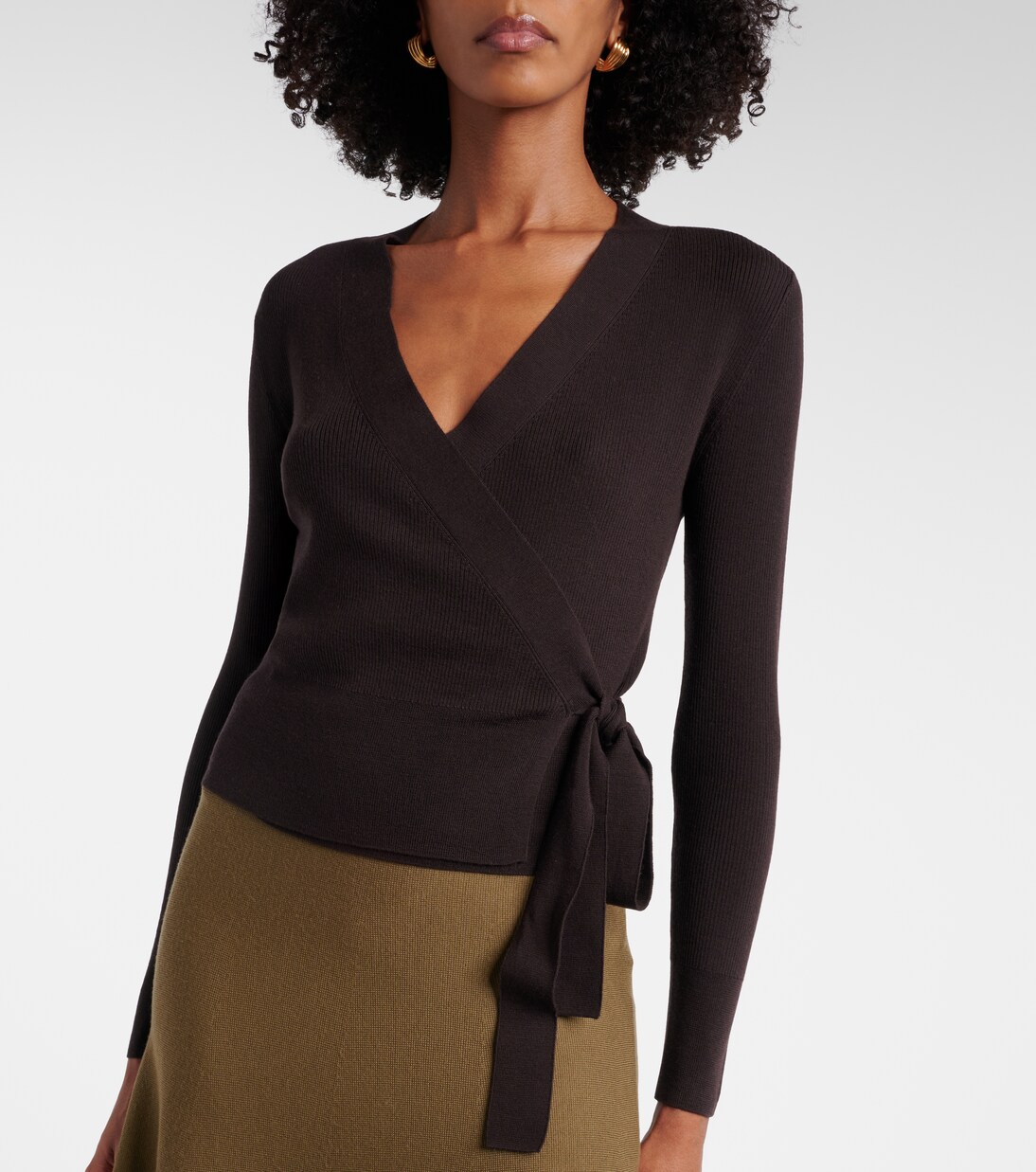 Virgin wool wrap cardigan | Jardin des Orangers