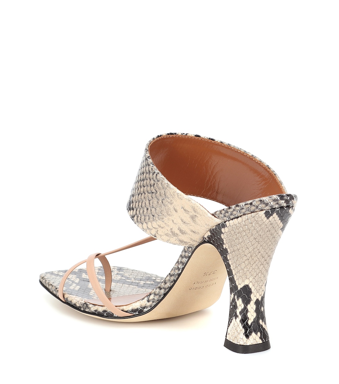 Snake-effect-leather sandals | Paris Texas