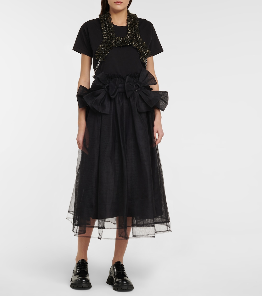 Tulle and chainlink harness | Noir Kei Ninomiya