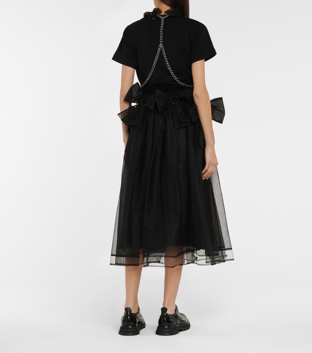 Tulle and chainlink harness | Noir Kei Ninomiya