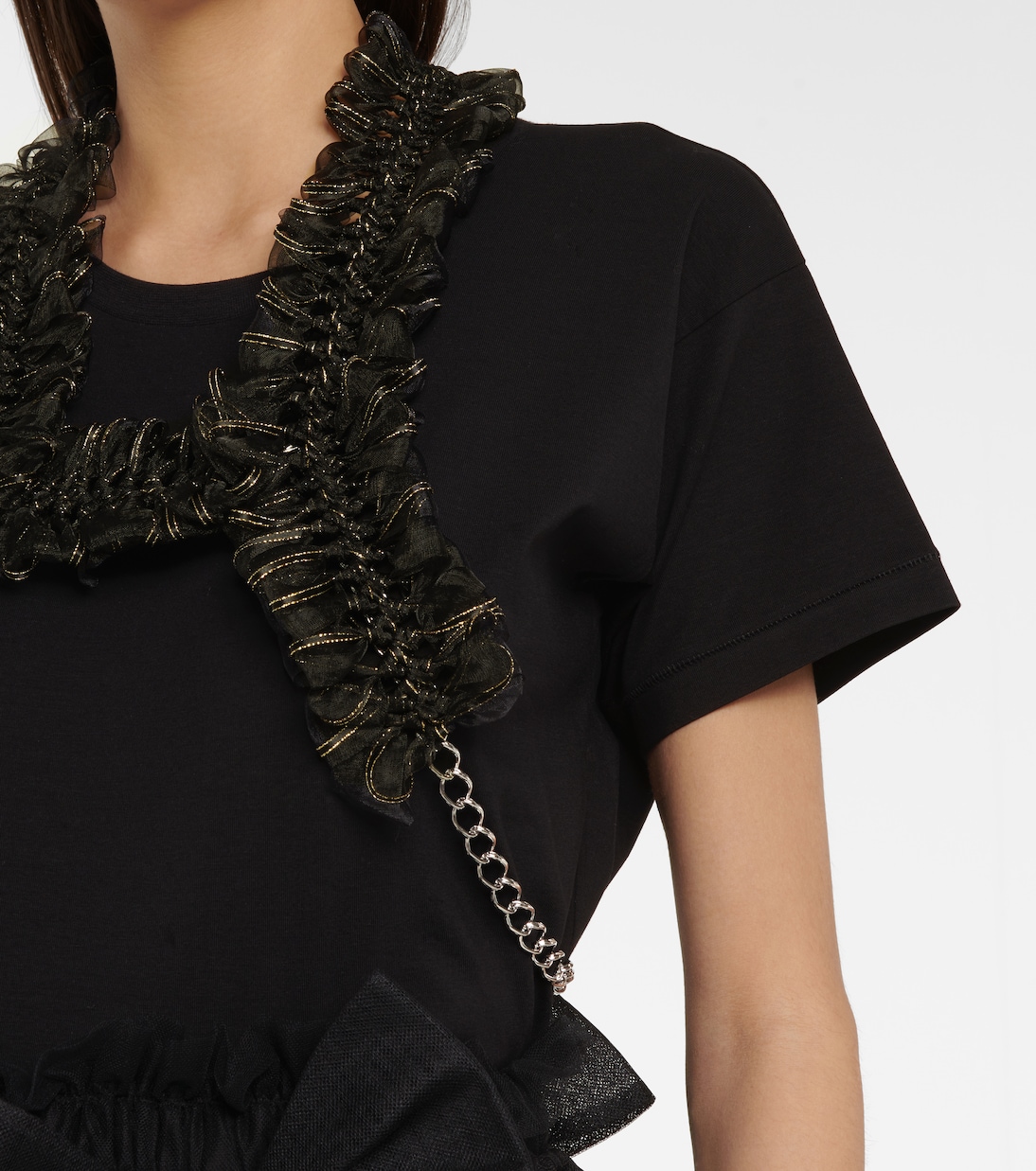 Tulle and chainlink harness | Noir Kei Ninomiya