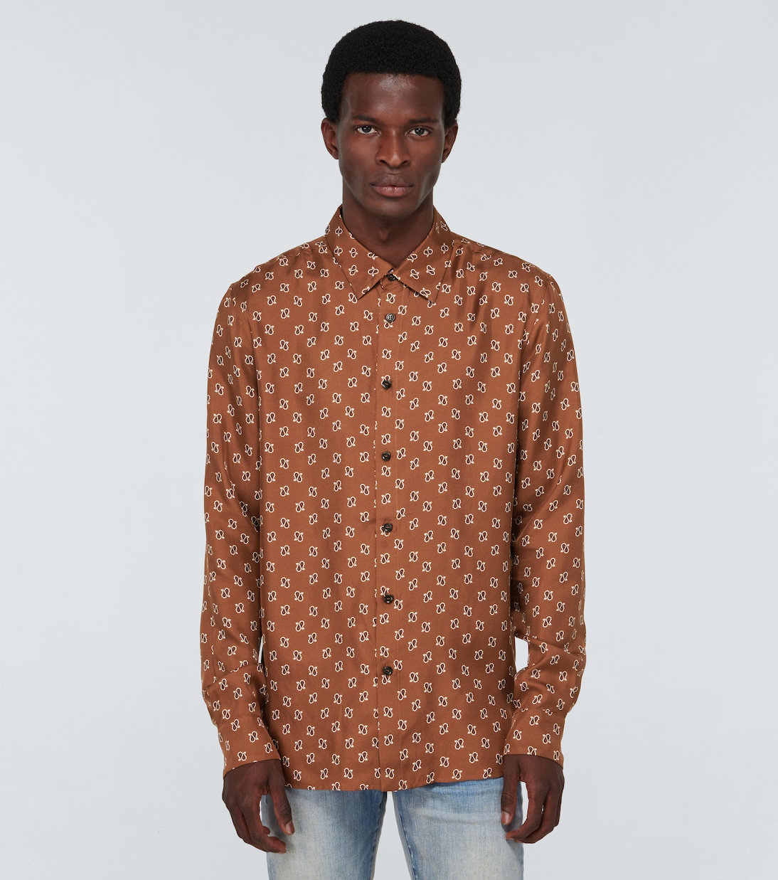 Camicia in seta con stampa micro Paisley | Amiri