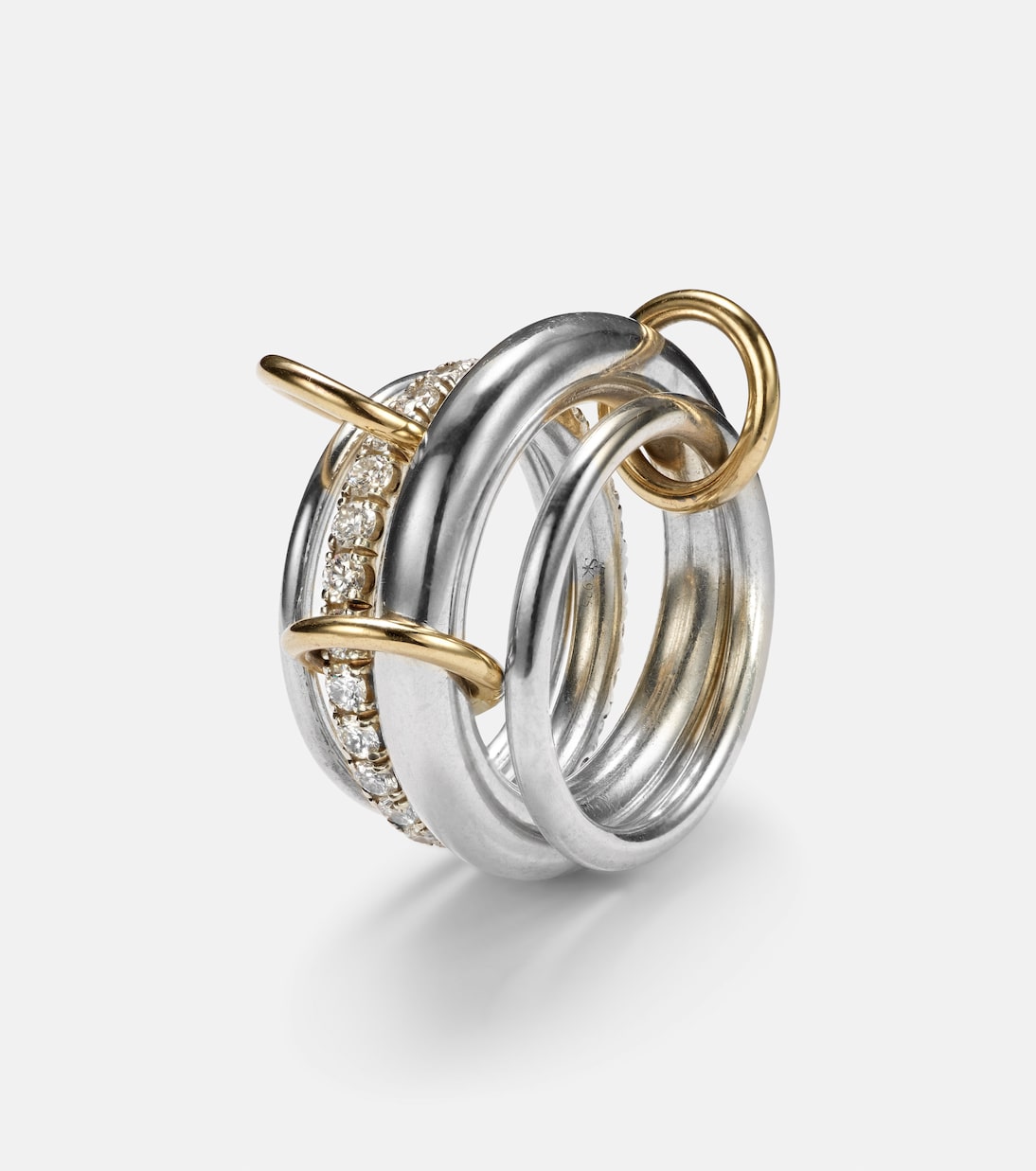 Anello Luna in oro 18kt e argento sterling con diamanti | Spinelli Kilcollin