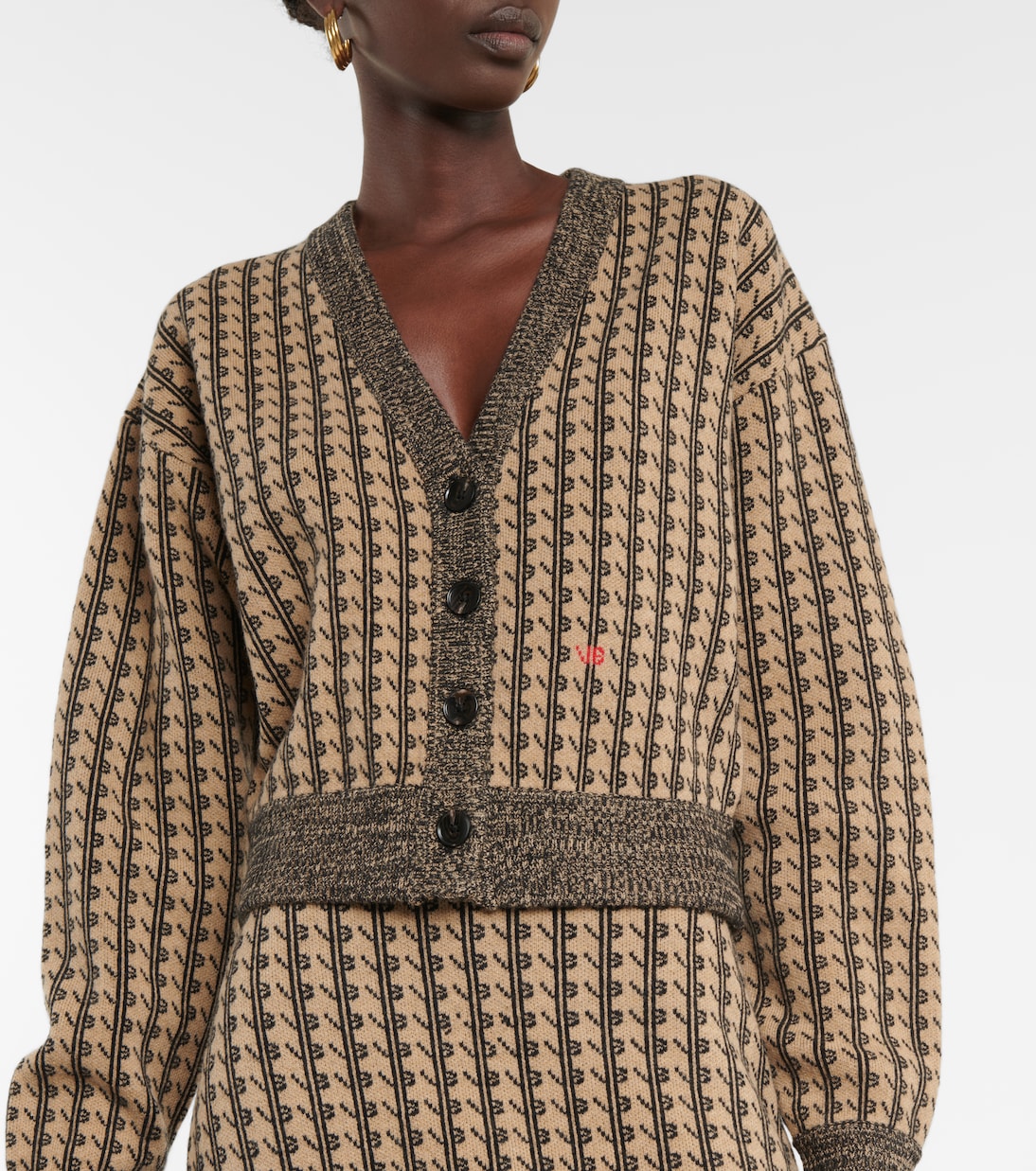 Cardigan en jacquard de laine | Victoria Beckham