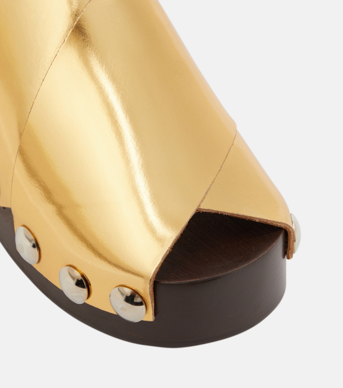 Mules en cuir métallisé à ornements | Ganni