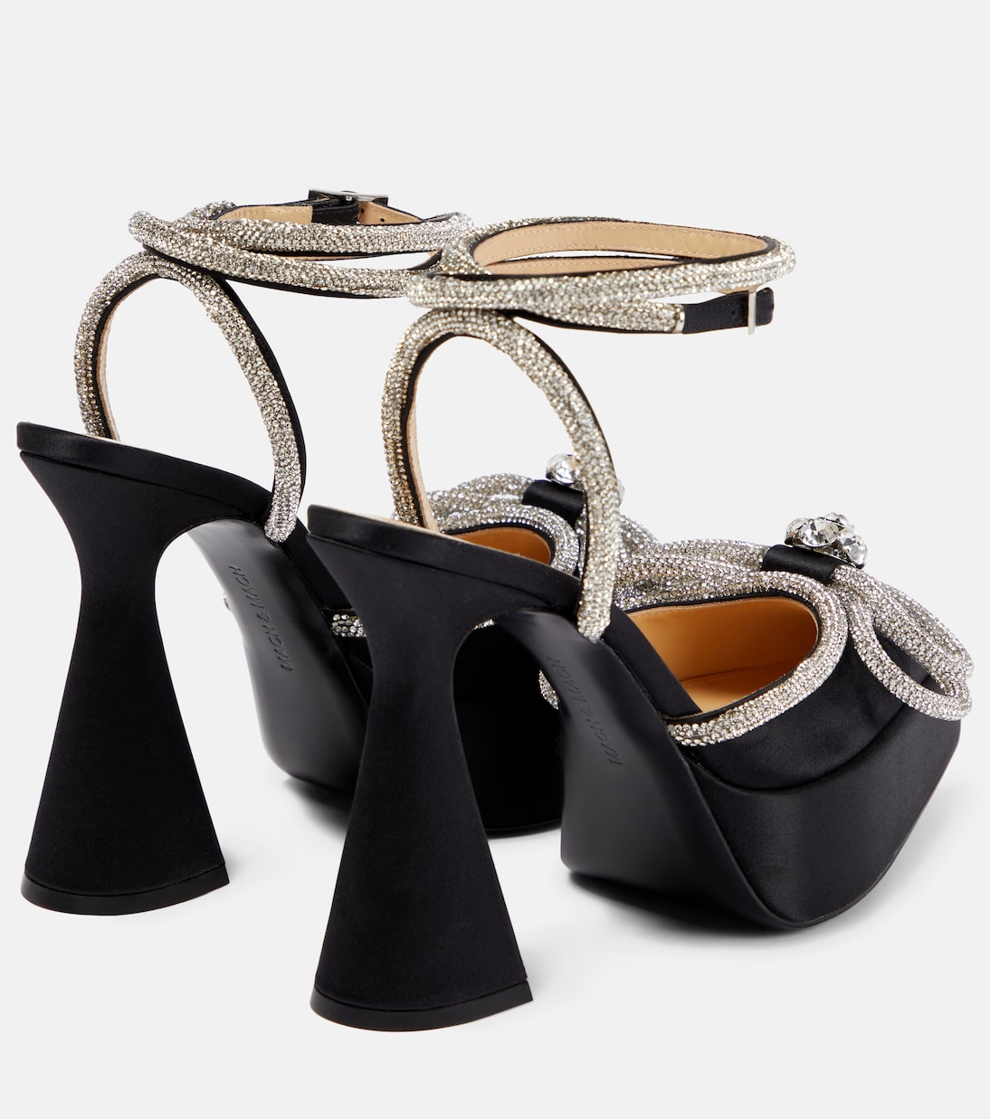 Double Bow embellished satin pumps | Mach & Mach