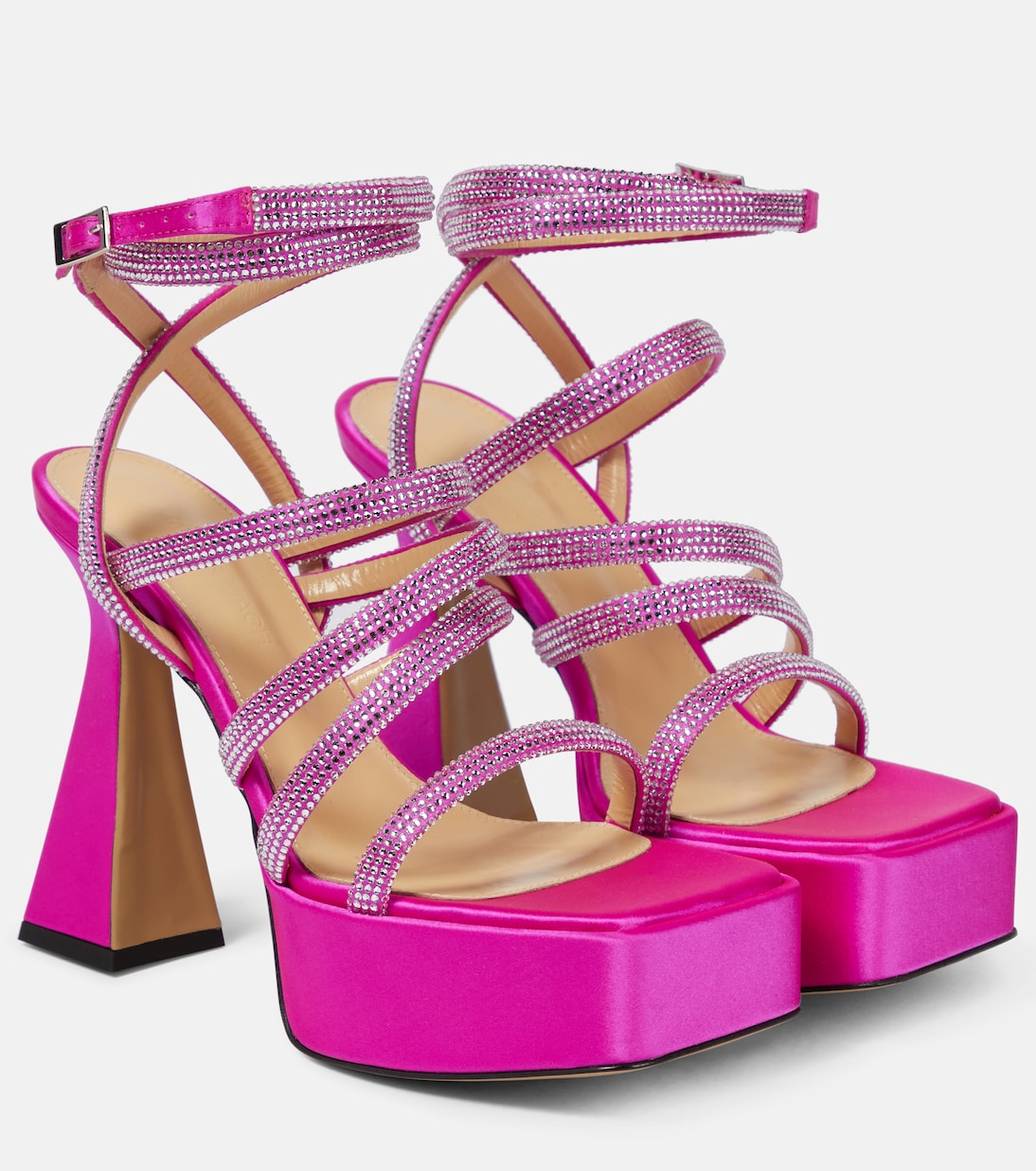 Sydney embellished satin platform sandals | Mach & Mach