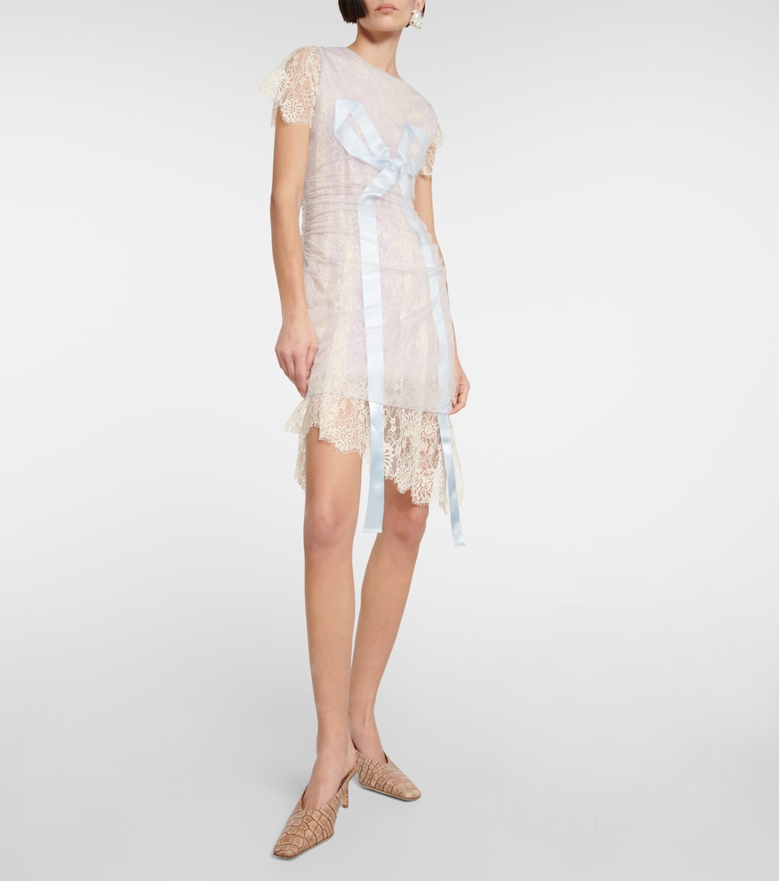 Bow-detail lace minidress | Acne Studios
