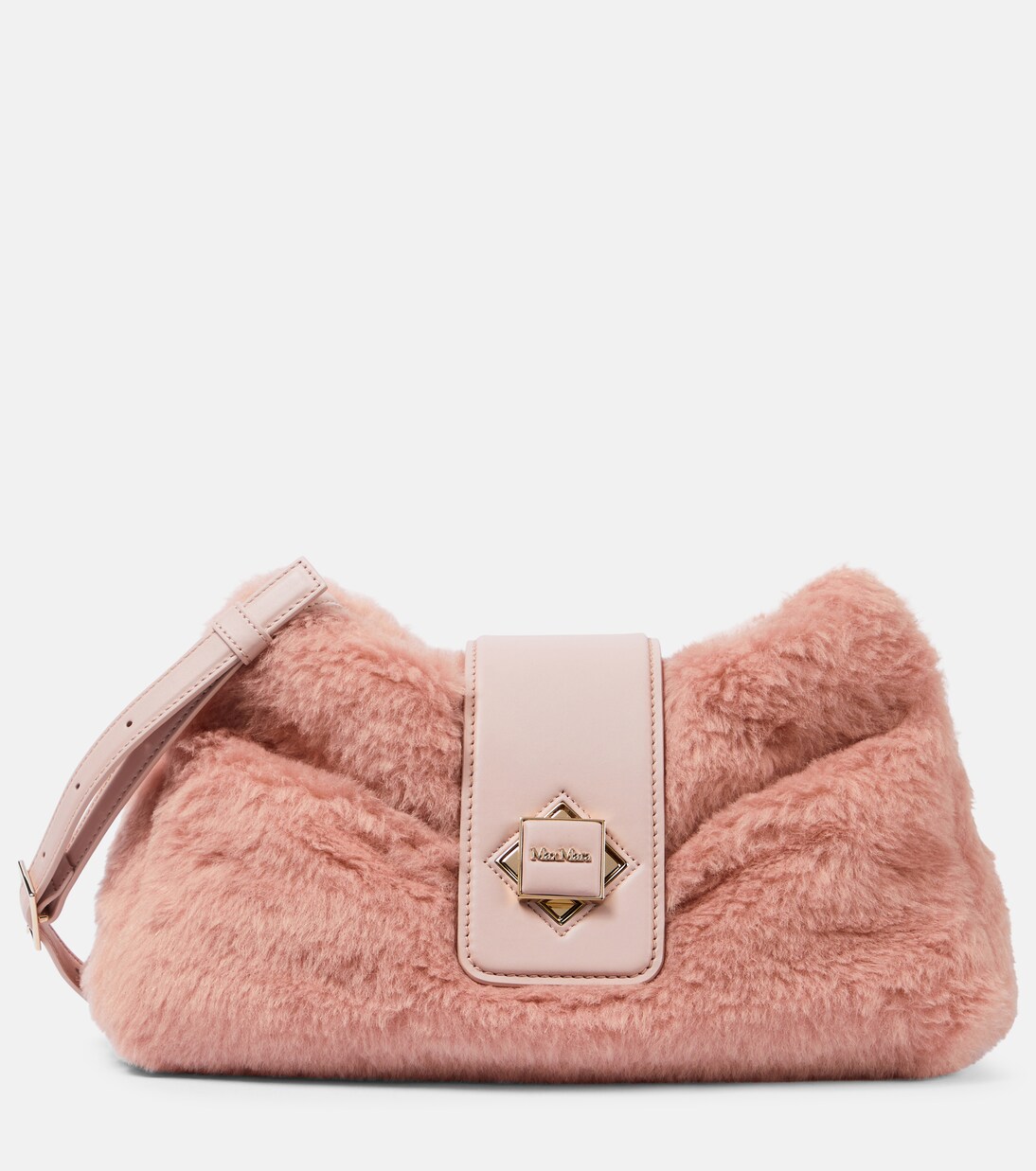 Clutch Cuscino aus Teddyfleece mit Leder | Max Mara