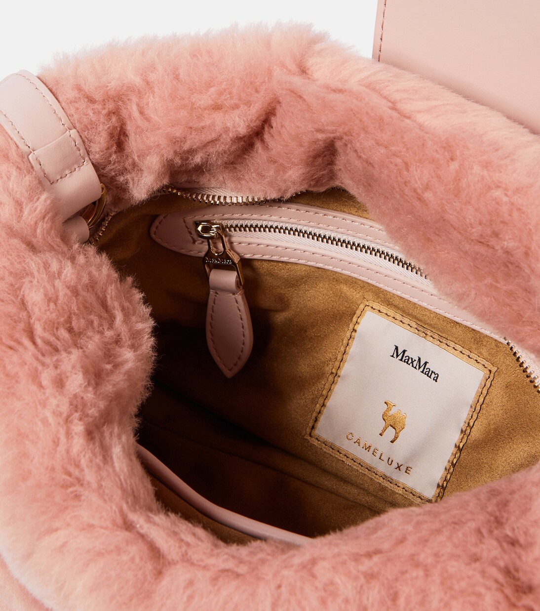 Clutch Cuscino aus Teddyfleece mit Leder | Max Mara