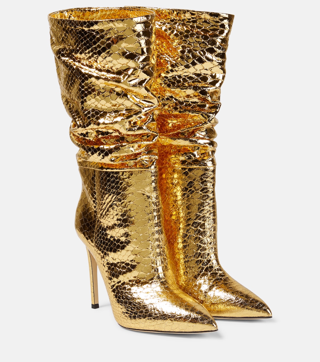 Slouchy metallic leather boots | Paris Texas