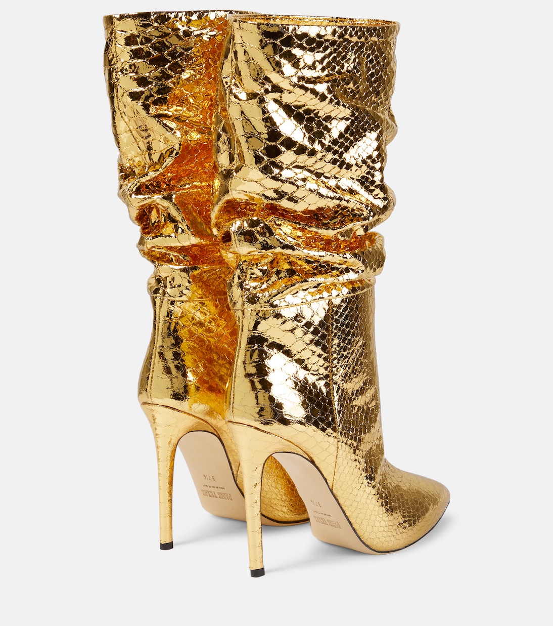 Slouchy metallic leather boots | Paris Texas