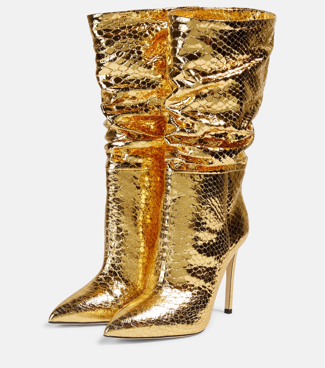 Slouchy metallic leather boots | Paris Texas