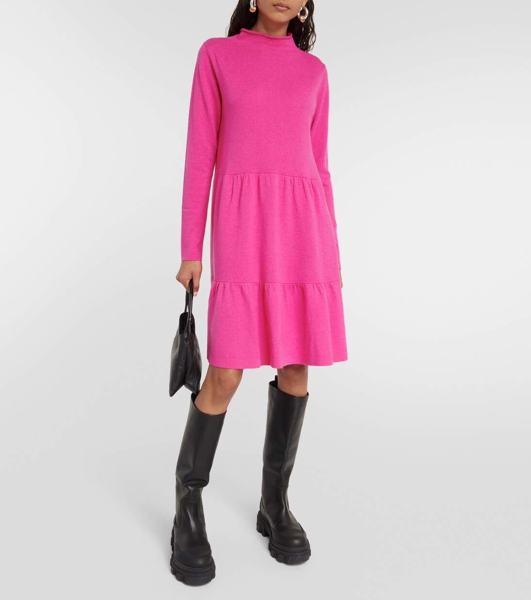 Mockneck wool and cashmere minidress | Jardin des Orangers