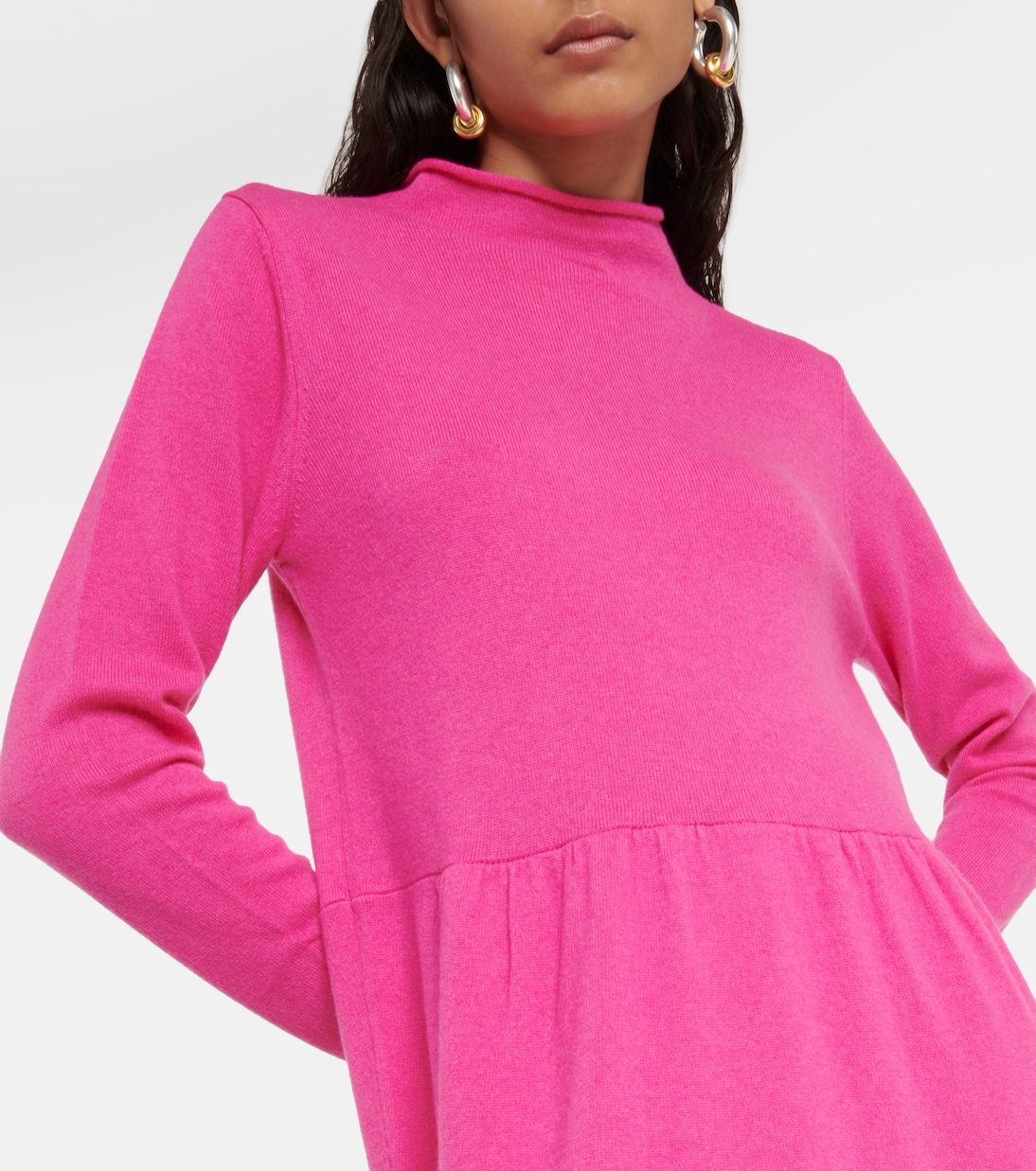 Mockneck wool and cashmere minidress | Jardin des Orangers