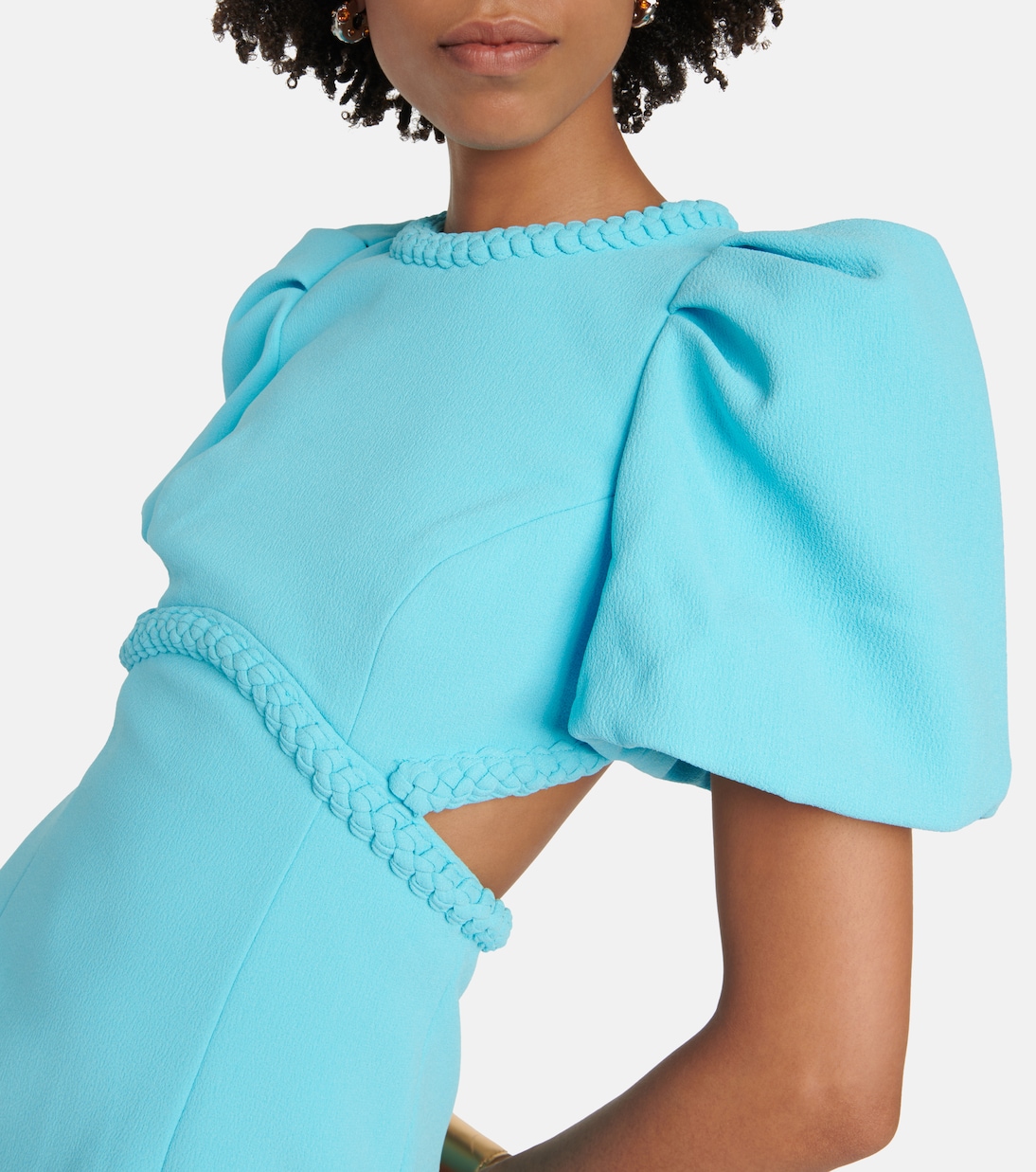 Michelle Puff cutout crêpe midi dress | Rebecca Vallance