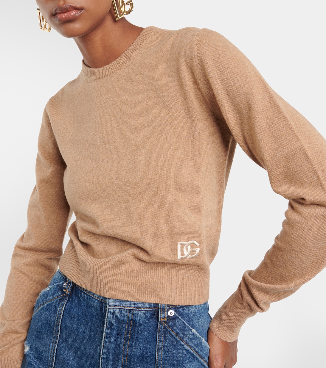 Jersey en mezcla de cachemir cropped | Dolce&Gabbana