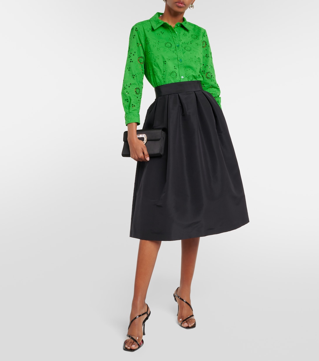 Blusa de algodón con bordado inglés | Carolina Herrera
