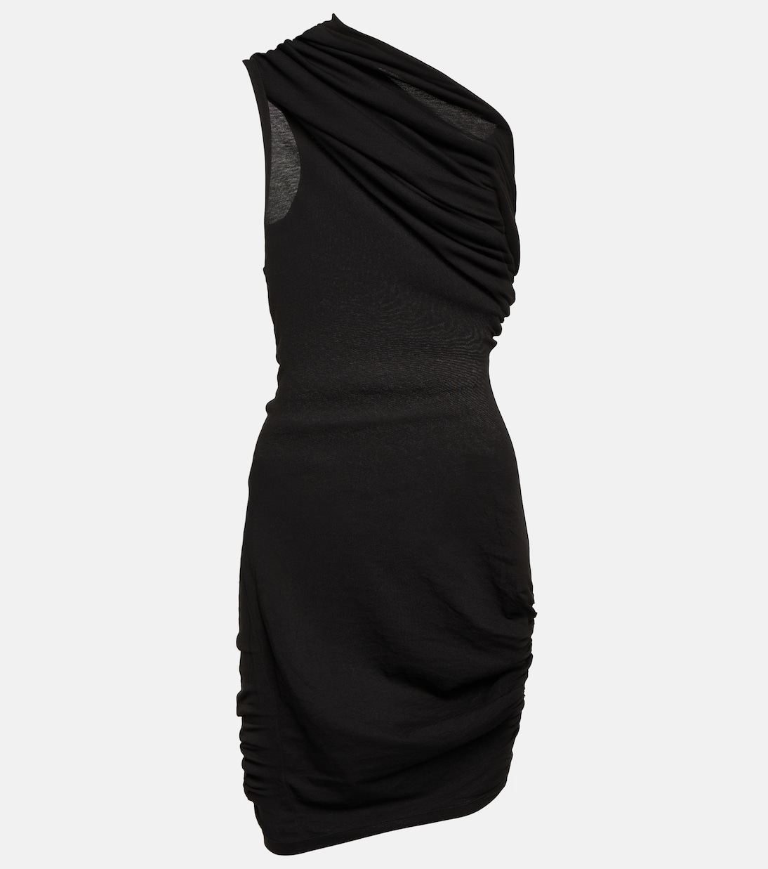 Vestido Mini de Jersey con Detalles Fruncidos en Mezcla de Algodón por Entire Studios