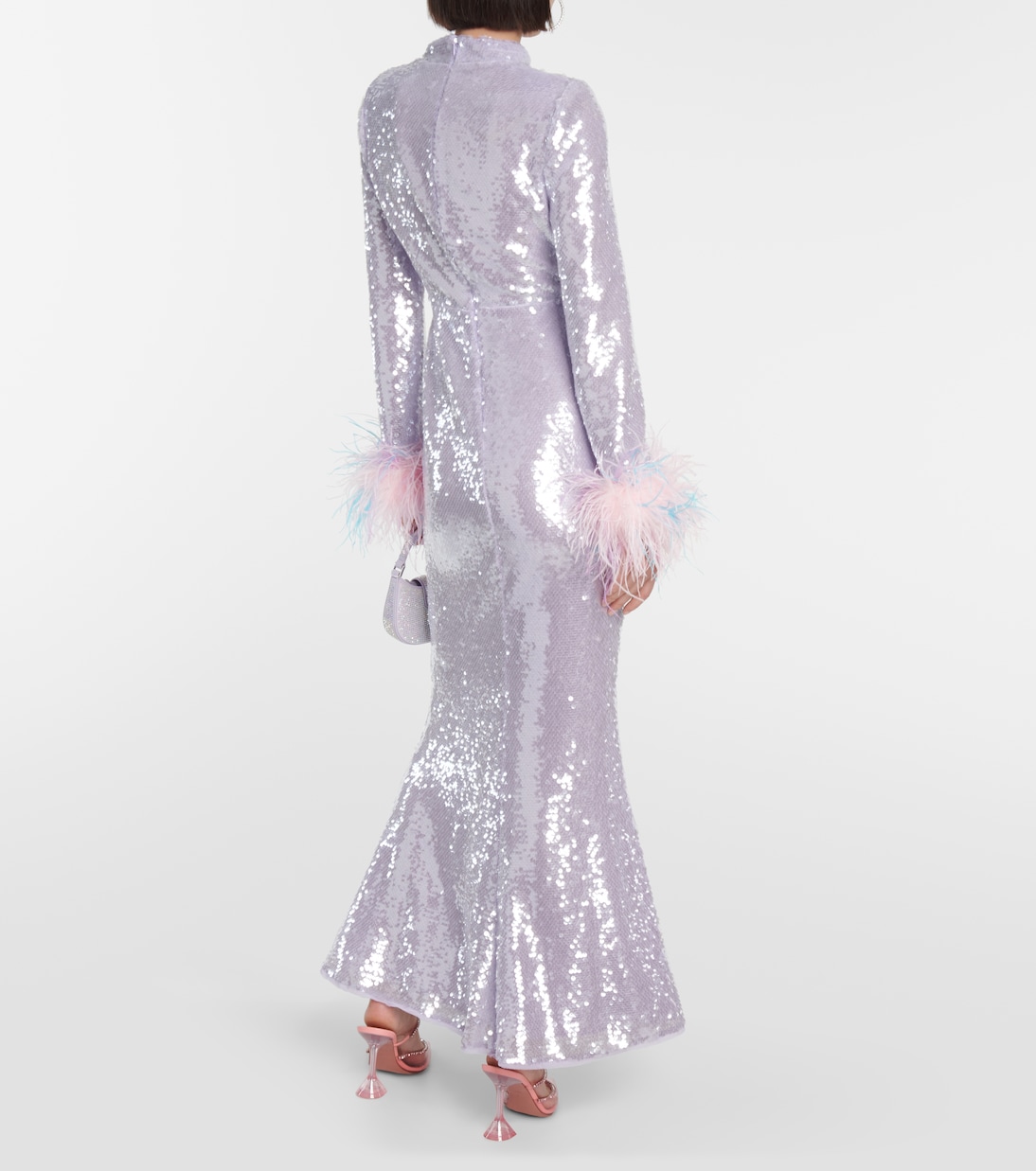 Robe mit Pailletten und Federn | Self-Portrait