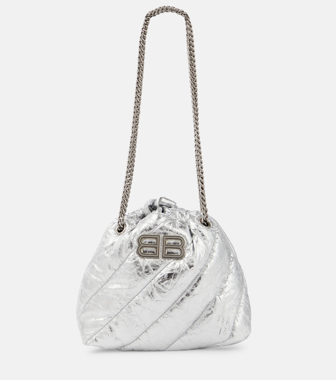 Schultertasche Crush Mini aus Metallic-Leder | Balenciaga