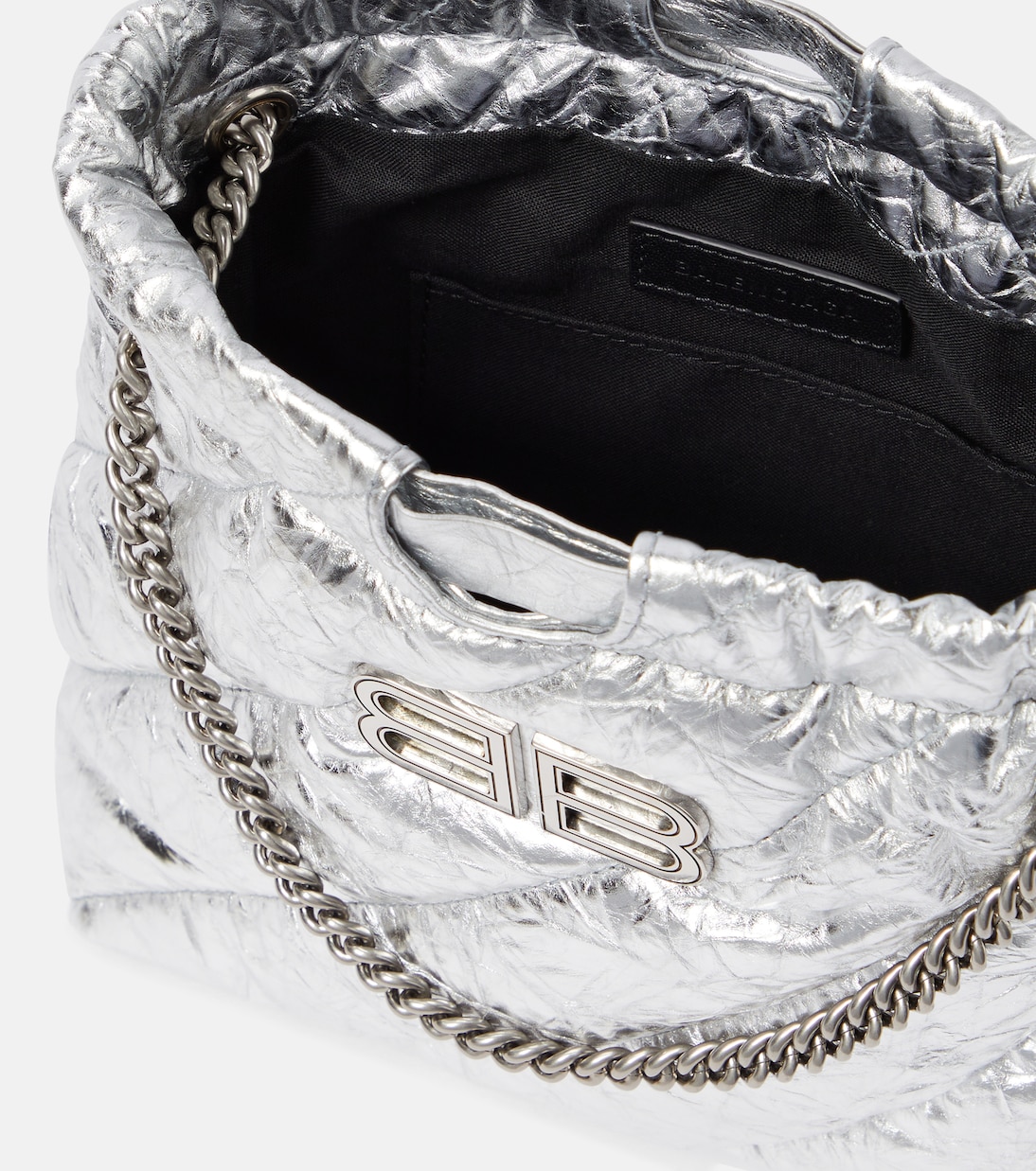 Schultertasche Crush Mini aus Metallic-Leder | Balenciaga