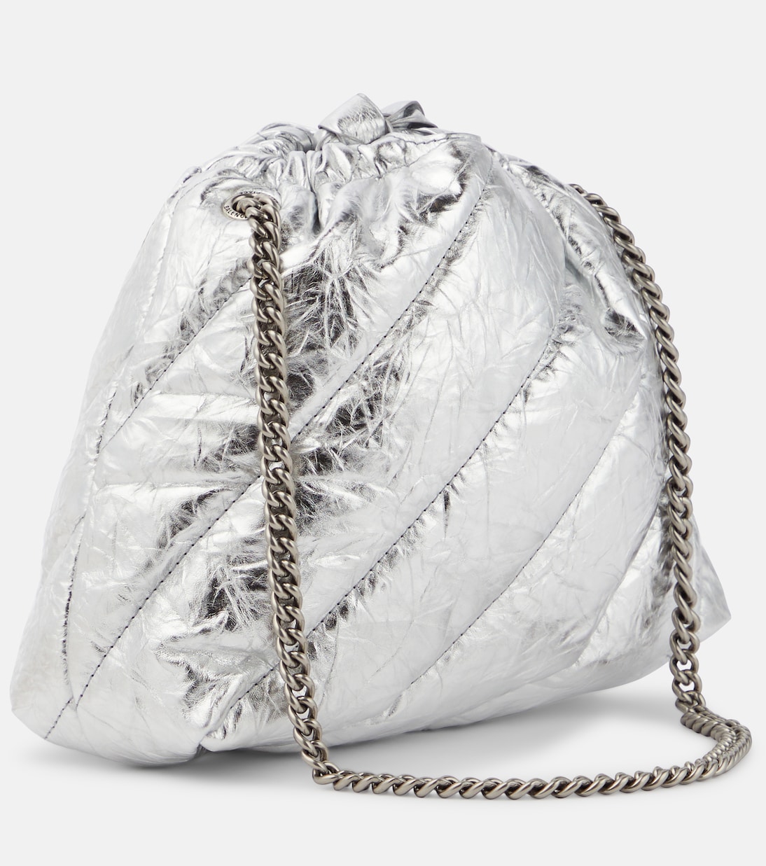 Schultertasche Crush Mini aus Metallic-Leder | Balenciaga