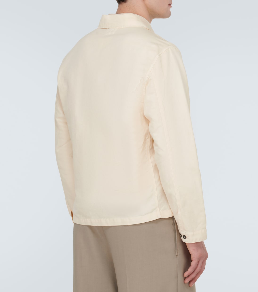 Single-breasted cotton and linen overshirt | C.P. Company