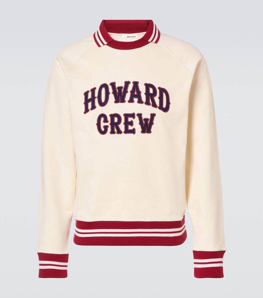 Embroidered cotton polo sweatshirt | Wales Bonner