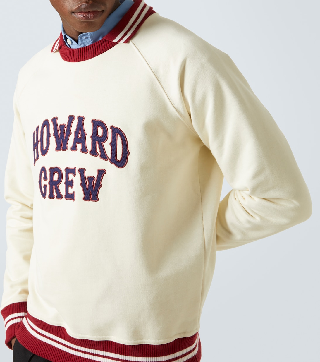 Embroidered cotton polo sweatshirt | Wales Bonner