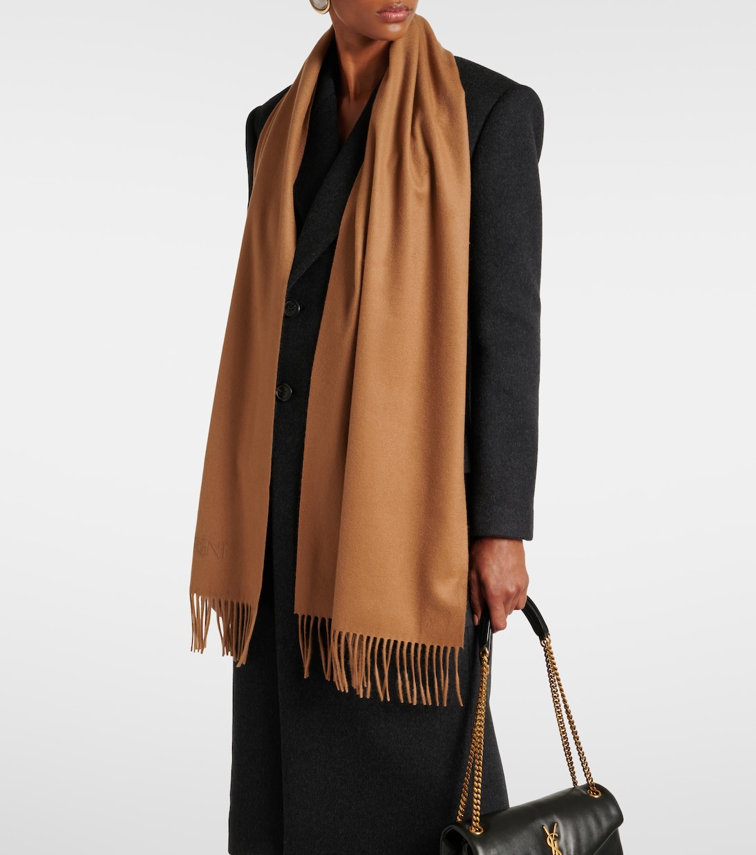Sciarpa in cashmere con logo | Saint Laurent
