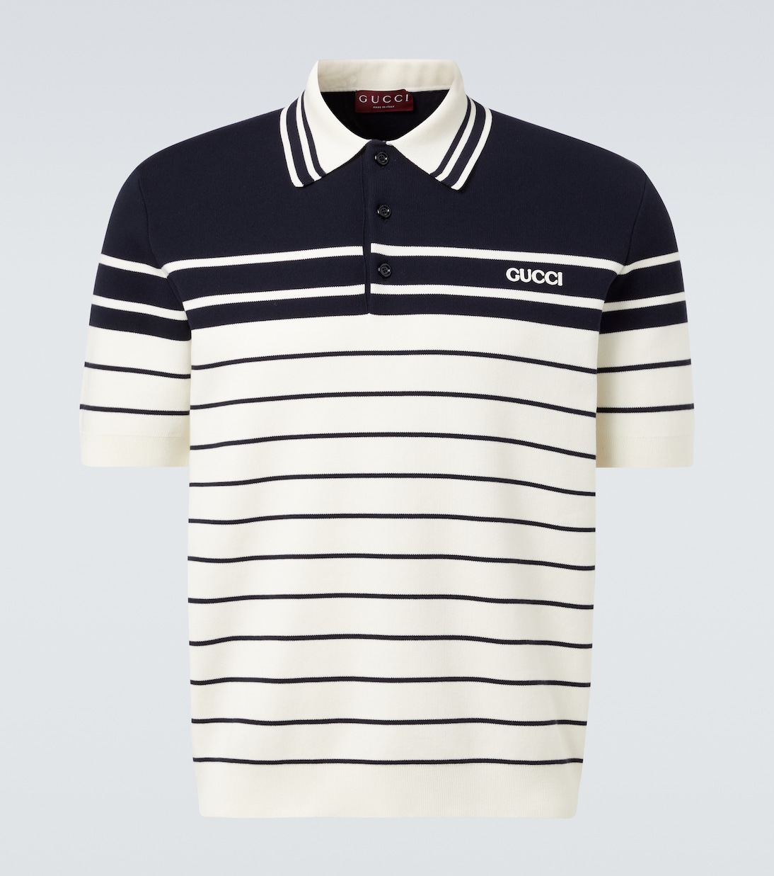 Polo de algodón a rayas con logo | Gucci
