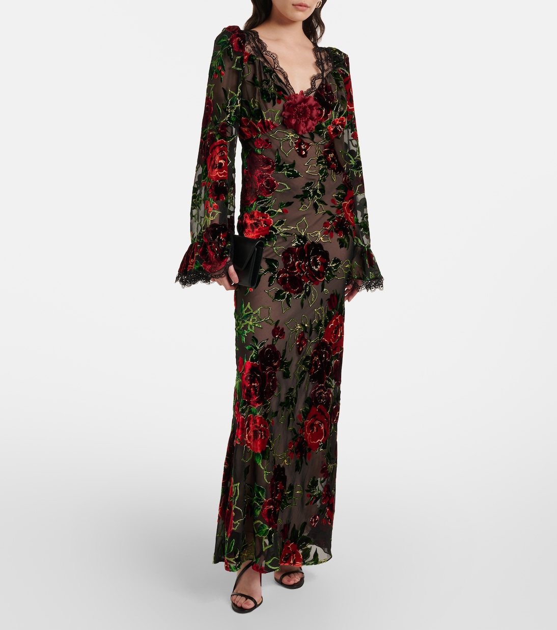 Robe aus Devoré mit Spitze | Rodarte