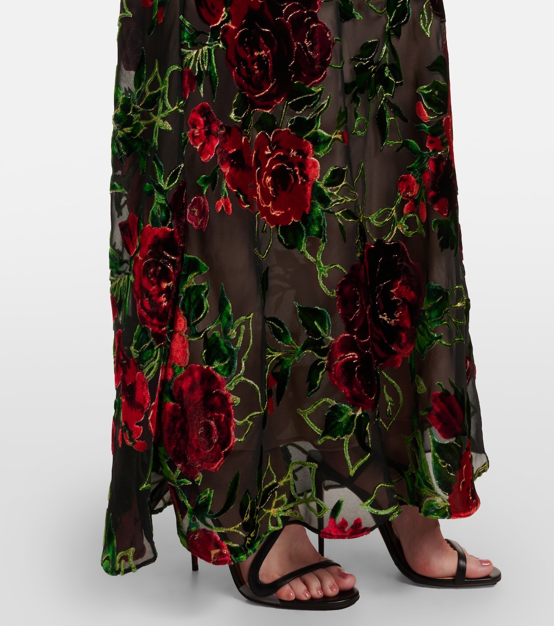Robe aus Devoré mit Spitze | Rodarte