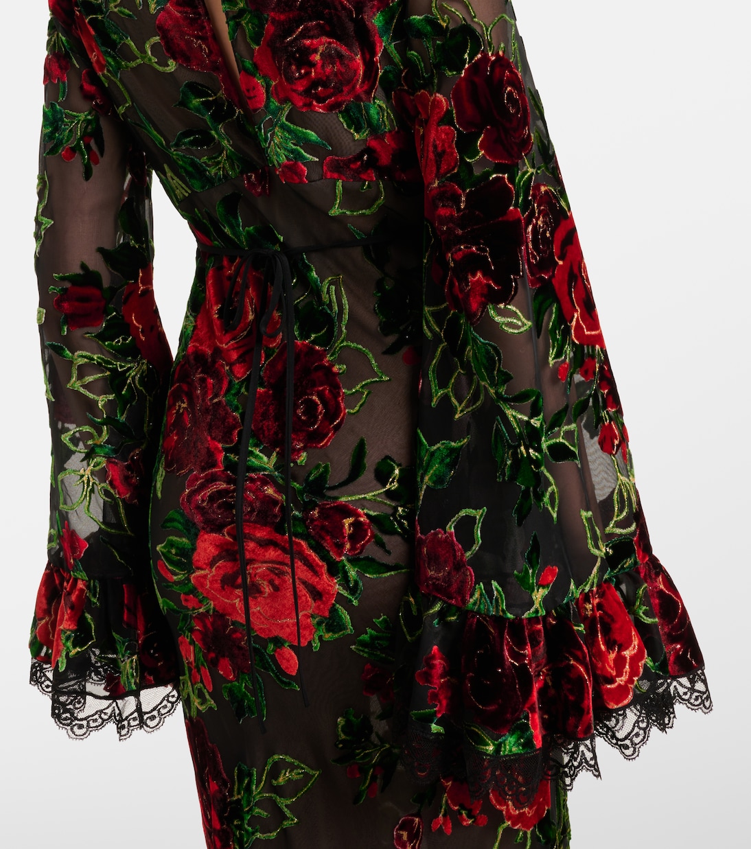Robe aus Devoré mit Spitze | Rodarte