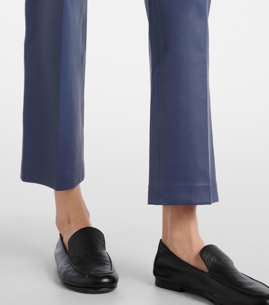 Pantaloni regular Coleman in pelle a vita media | Joseph