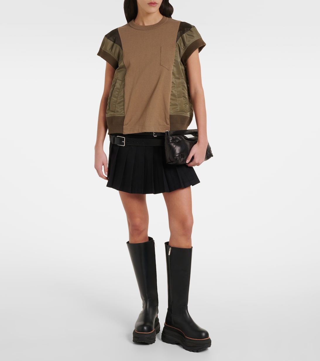 Top con pannelli in jersey e twill | Sacai