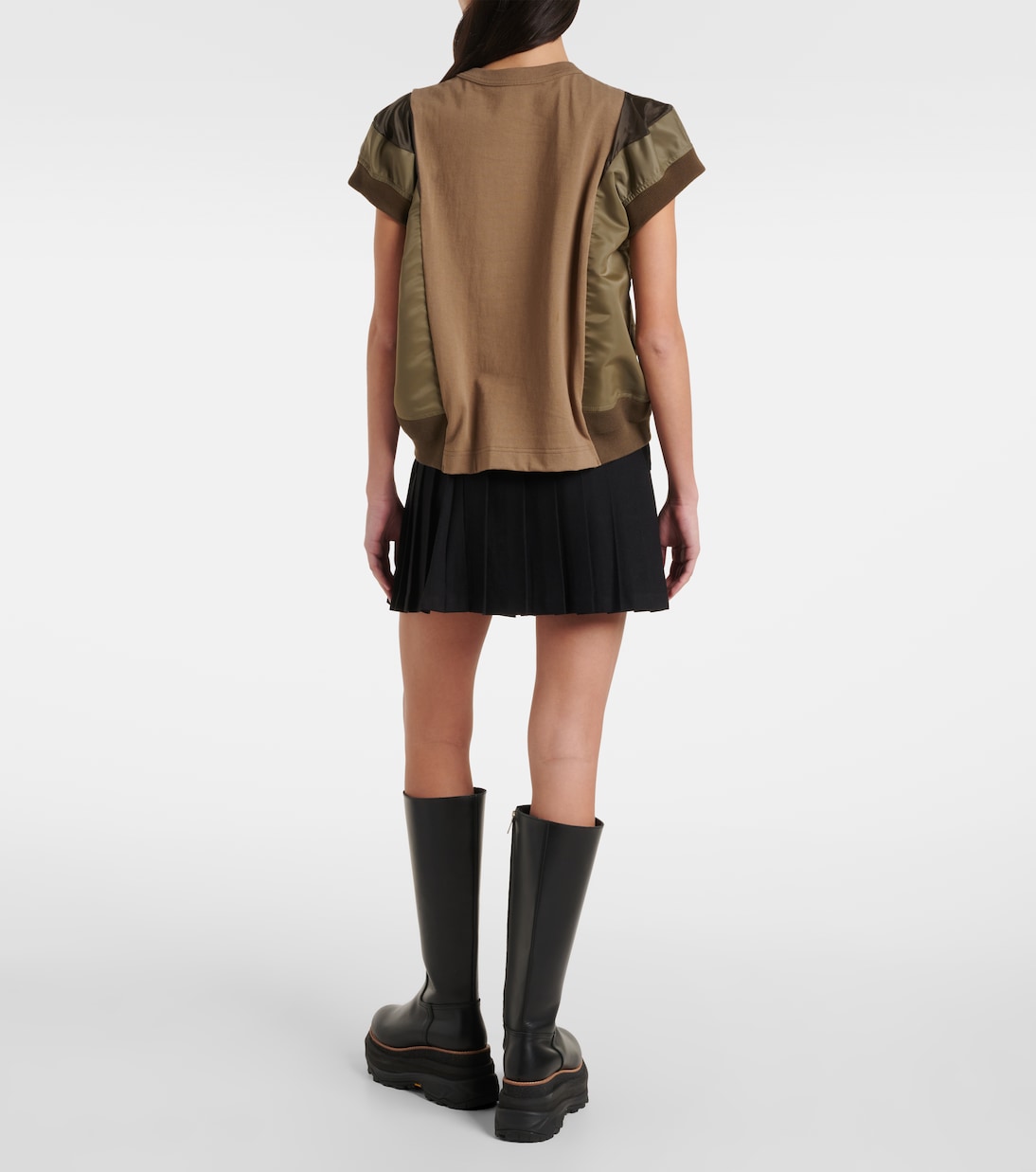 Top con pannelli in jersey e twill | Sacai