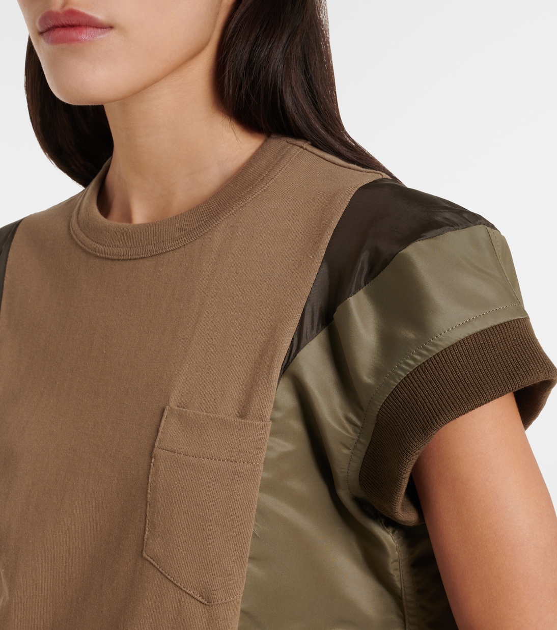 Top con pannelli in jersey e twill | Sacai