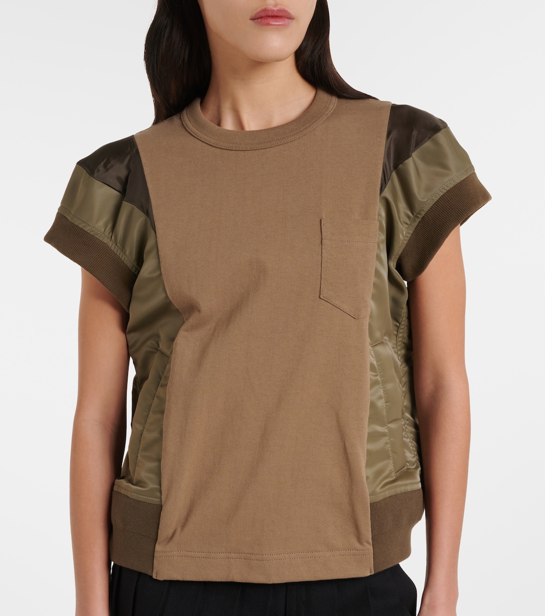 Top con pannelli in jersey e twill | Sacai