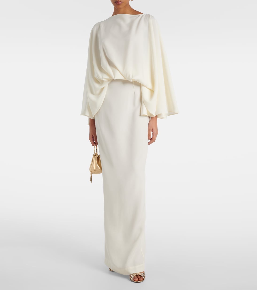 Robe longue Maddalena en crêpe | Taller Marmo