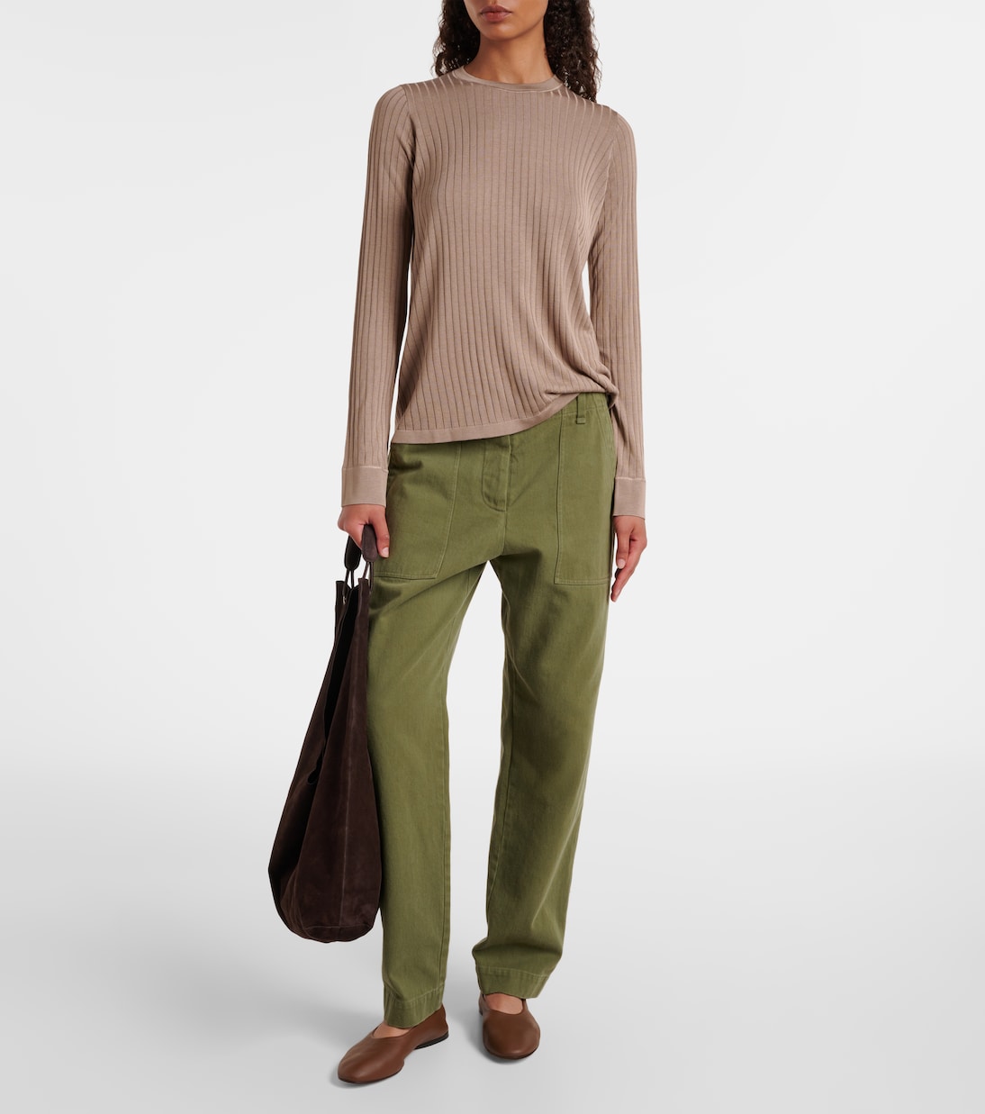 Tote Bindle Large aus Veloursleder | The Row