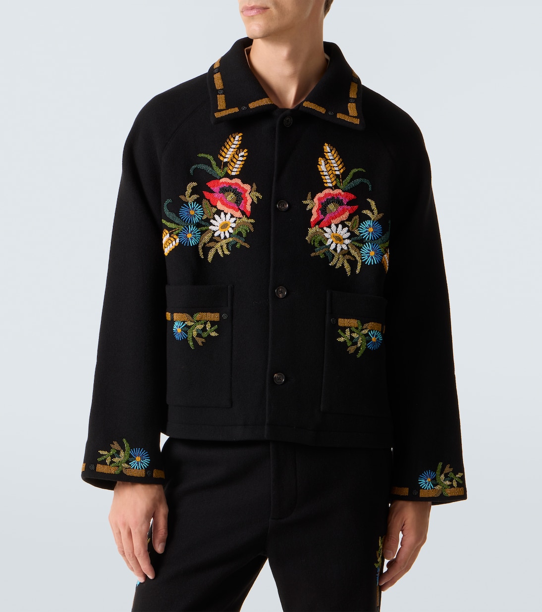 Verzierte Jacke Beaded Aquitaine aus Wolle | Bode